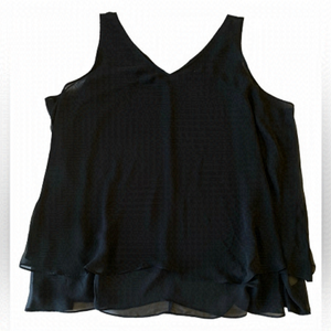 Lane Bryant Black Layered Tunic Top